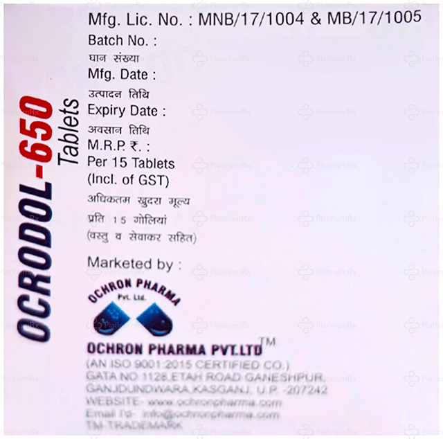 Ocrodol 650mg Tablet 15s