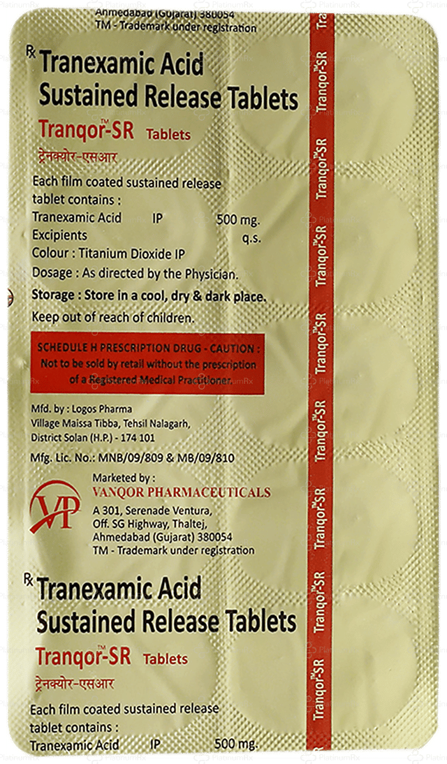 Tranqor 500mg Tablet SR 10s