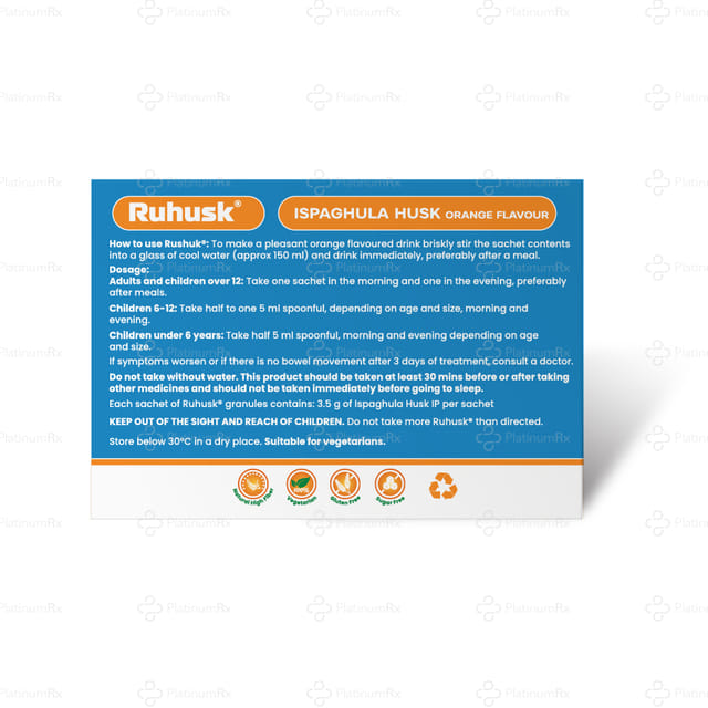 Ruhusk Ispaghula/Isabgol Husk 3.5gm Sachet 30s