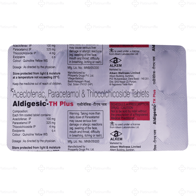 Aldigesic TH Plus 100/4mg Tablet 10s