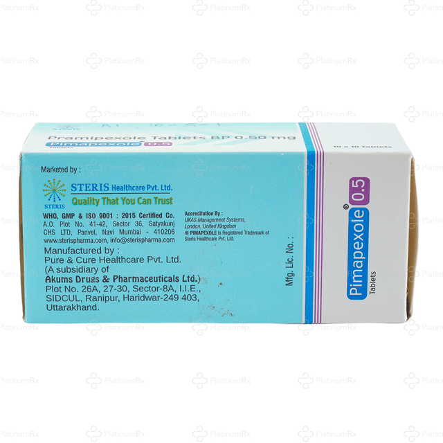 Pimapexole 0.5mg Tablet 10s