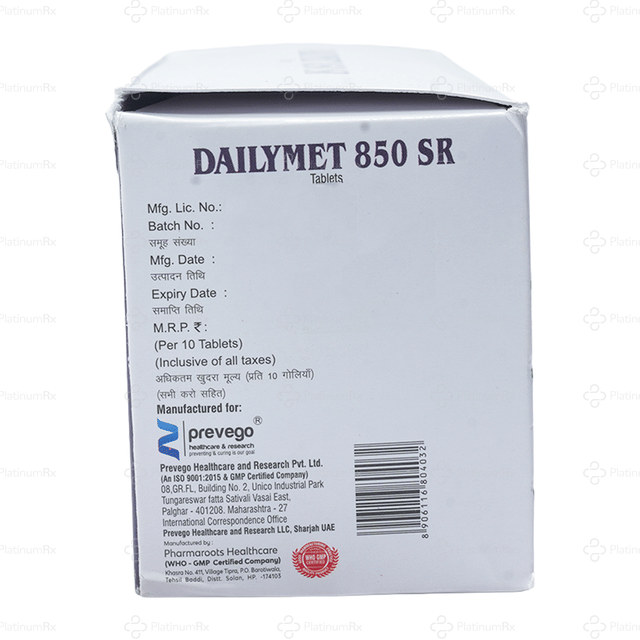 Dailymet 850mg SR Tablet 10s