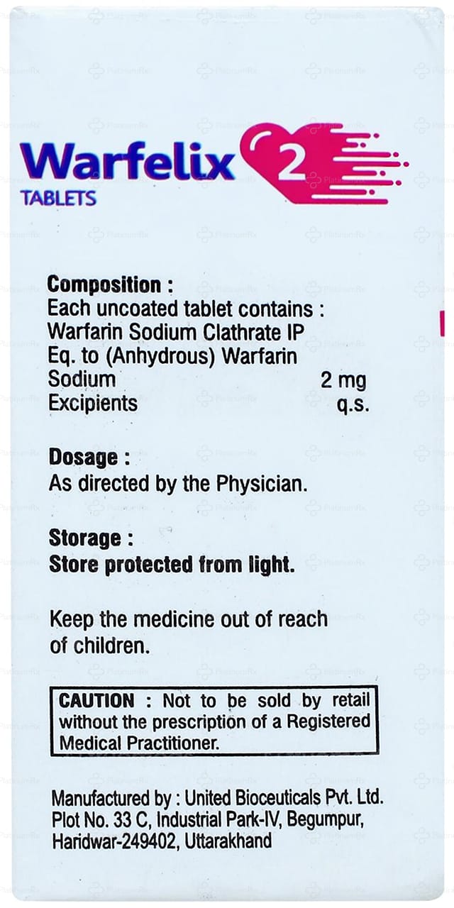 Warfelix 2mg Tablet 10s