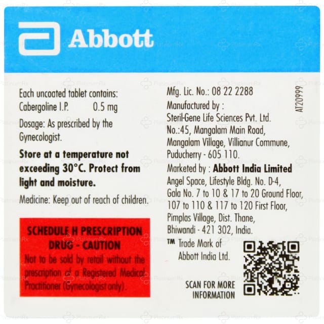 Cabermore 0.5mg Tablet 4s
