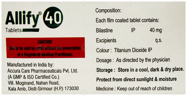 Allify 40mg Tablet 10s