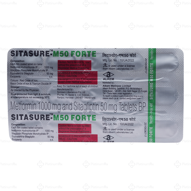 Sitasure M 50/1000mg Forte Tablets 15s
