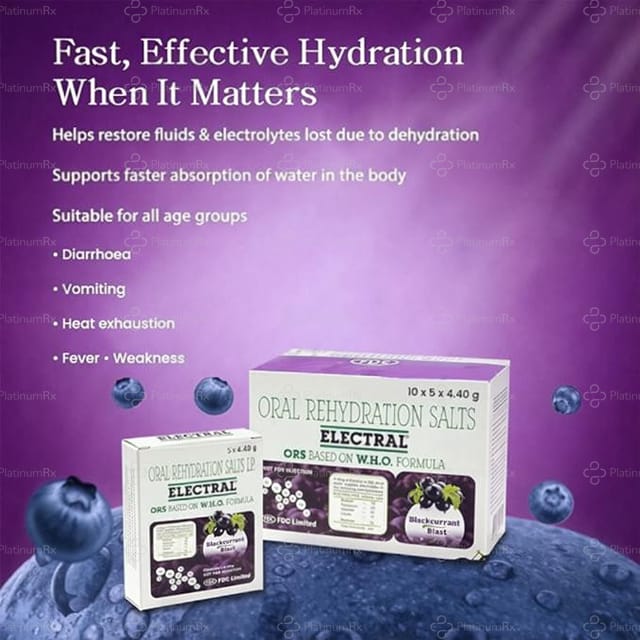 Electral ORS Blackcurrant Flavour Powder 21.8gm