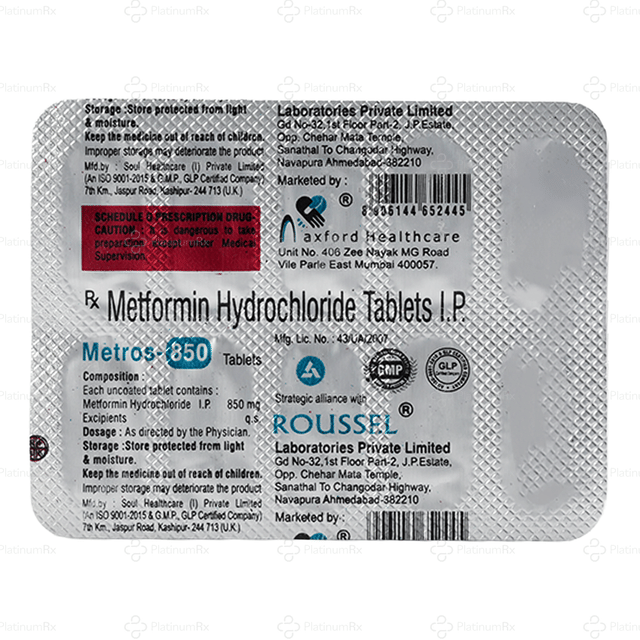 Metros 850mg Tablet 10s