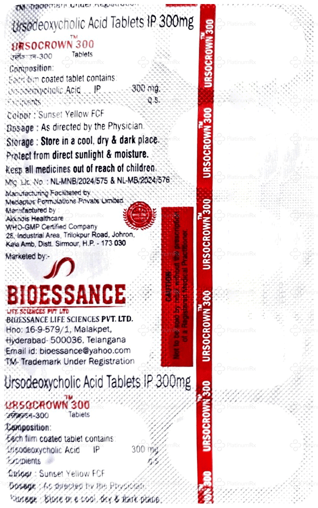 Ursocrown 300mg Tablet 10s