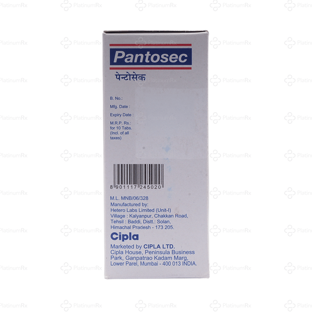 Pantosec 40mg Tablet 10s