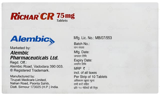 Richar CR 75/1.5mg Tablet 10s