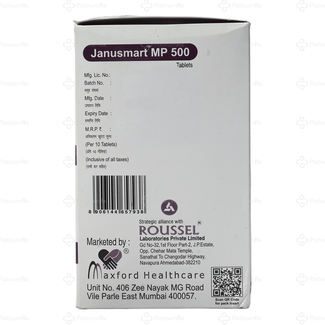Janusmart MP 500/100/15mg Tablet SR 10s