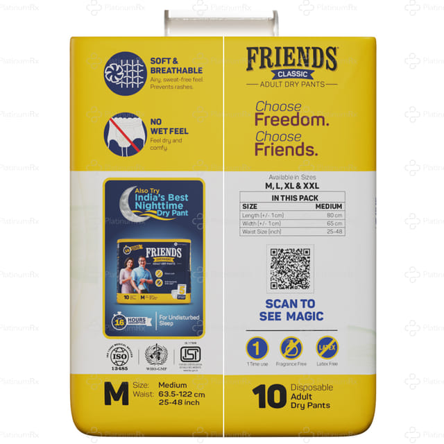 Friends Classic Adult Dry Pant Medium Diaper 10s