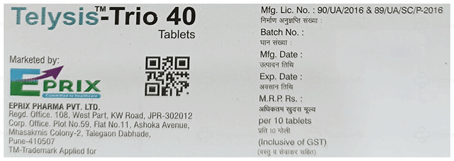Telysis Trio 5/12.5/40mg Tablet 10s