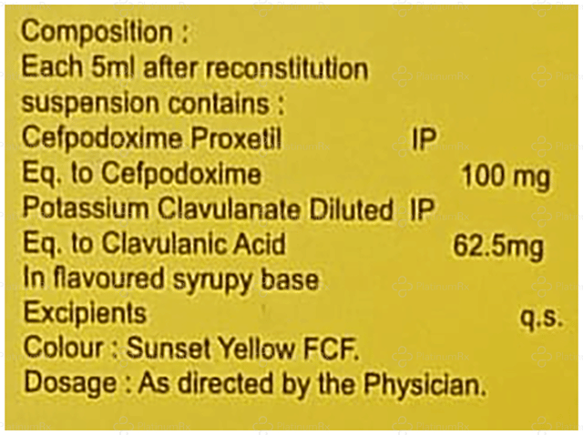 Cefnocef CV Duo 100/62.5mg Orange Oral Suspension 30ml