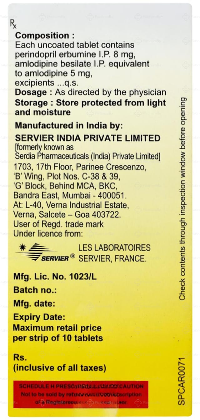 Coversyl AM 8/5mg Tablet 10s