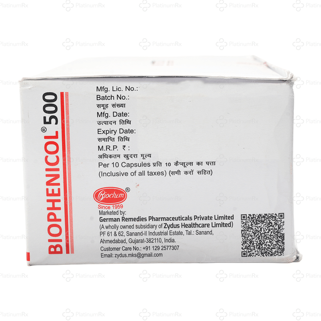 Biophenicol 500mg Capsule 10s