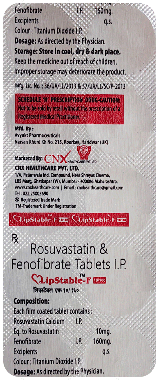 LipStable F 160/10mg Tablet 10s
