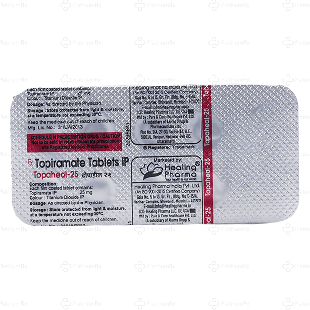 Topaheal 25mg Tablet 10s