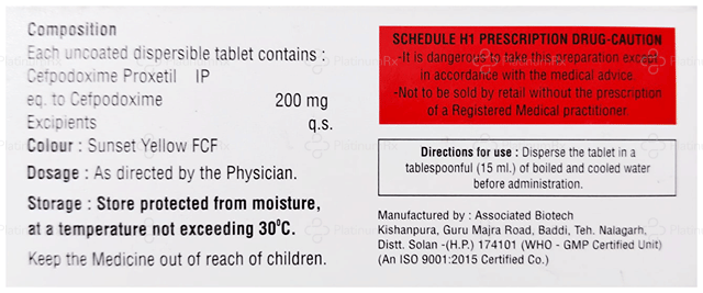 Cepolix 200mg Tablet DT 10s