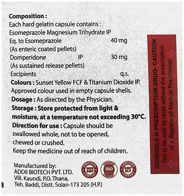 Eswin D 30/40mg Capsule SR 10s