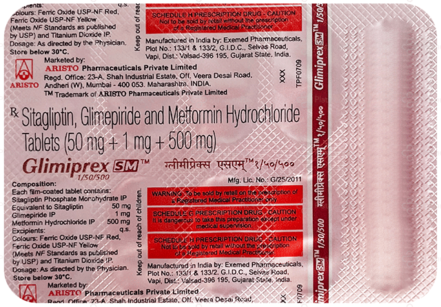 Glimiprex SM 1/500/50mg Tablet 10s