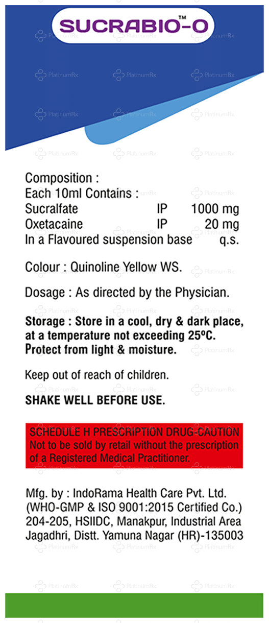 Sucrabio O 20/1000mg Mint Sugar Free Oral Suspension 200ml