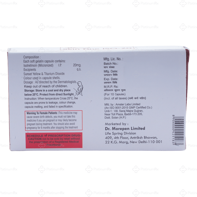 Skin Fine ISO 20mg Capsule 10s