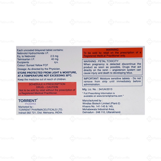 Nebicard T 2.5/40mg Tablet 10s