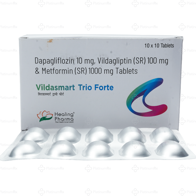 Vildasmart Trio Forte 10/1000/100mg Tablet SR 10s