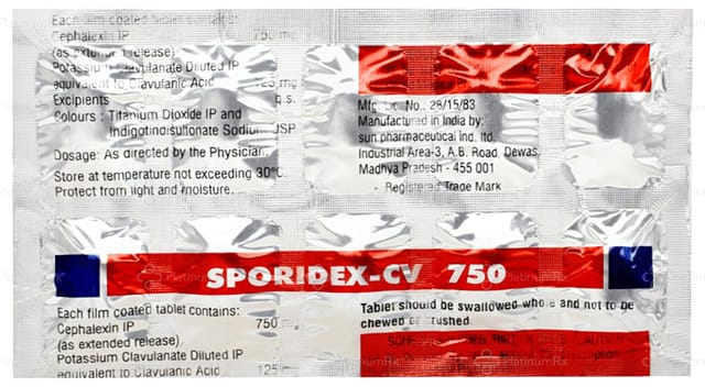Sporidex CV 750/125mg Tablet ER 10s