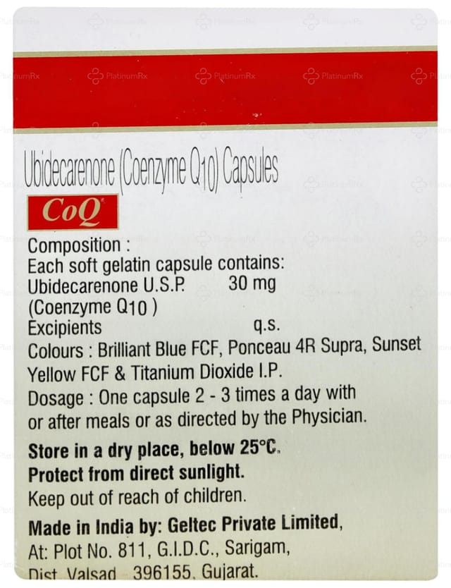 CoQ 30mg Capsule 10s