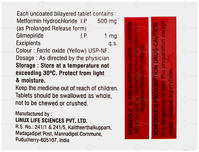 Eronglim M 1/500mg Tablet PR 10s