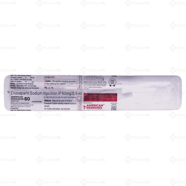 Enoxacan 60mg Injection 0.6ml