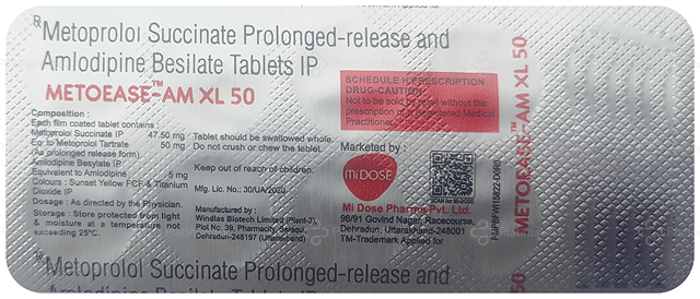 Metoease AM XL 5/47.5mg Tablet PR 10s
