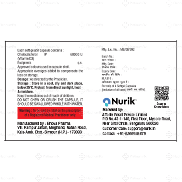 Nurishine D3 60000IU Capsule 4s