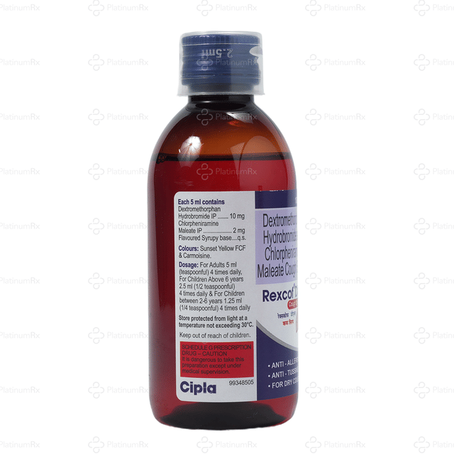 Rexcof DX Cough 2/10mg Syrup 100ml