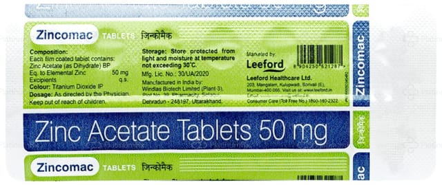 Zincomac 50mg Tablet 14s