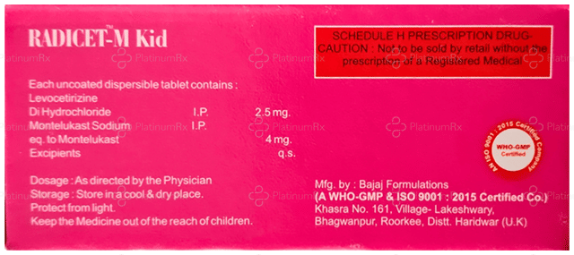 Radicet M Kid 2.5/4mg Tablet DT 10s