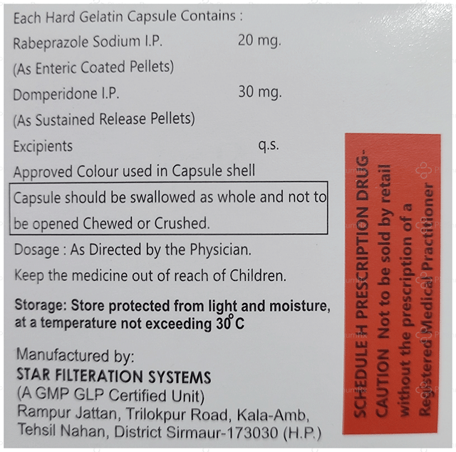 Rabyug D 30/20mg Capsule SR 10s