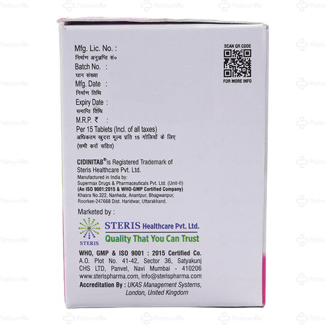 Cidinitab M 25/10mg Tablet SR 15s