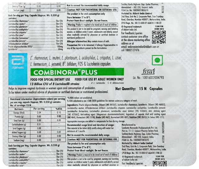 Combinorm Plus 100mg Capsule 15s