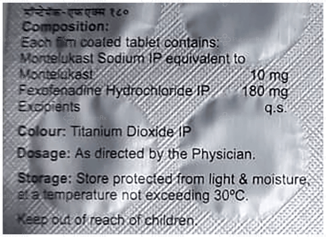 Montemac FX 180/10mg Tablet 15s