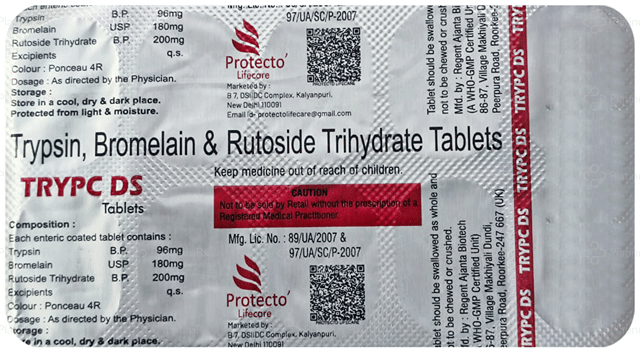 Trypc DS 180/200/96mg Tablet 10s