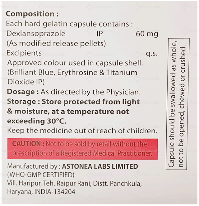 Lanzitol DX 60mg Capsule MR 10s
