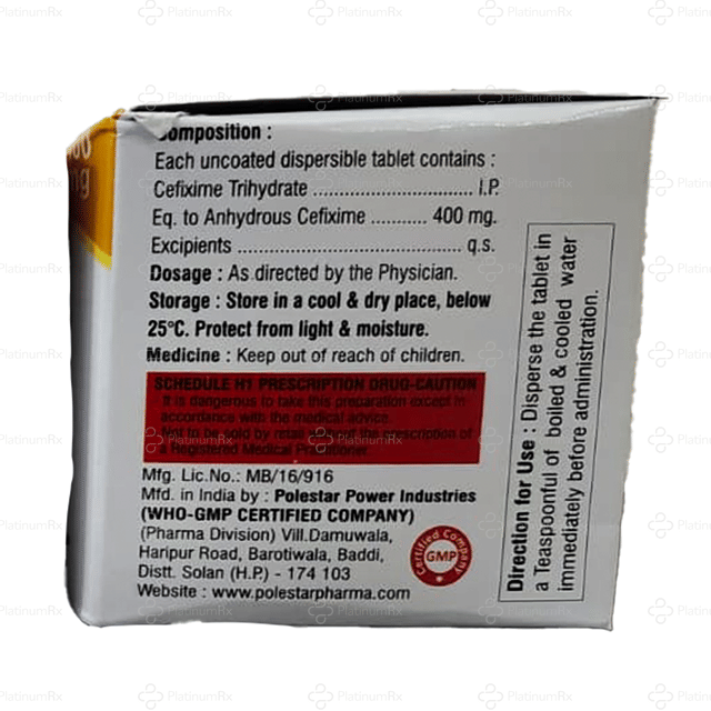 Cefivac 400mg Tablet DT 10s