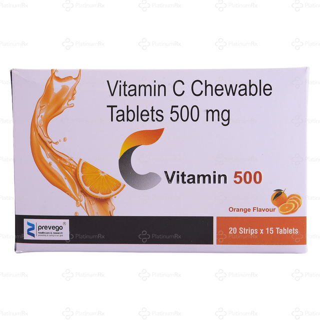Vitamin C 500mg Orange Flavour Chewable Tablet 15s