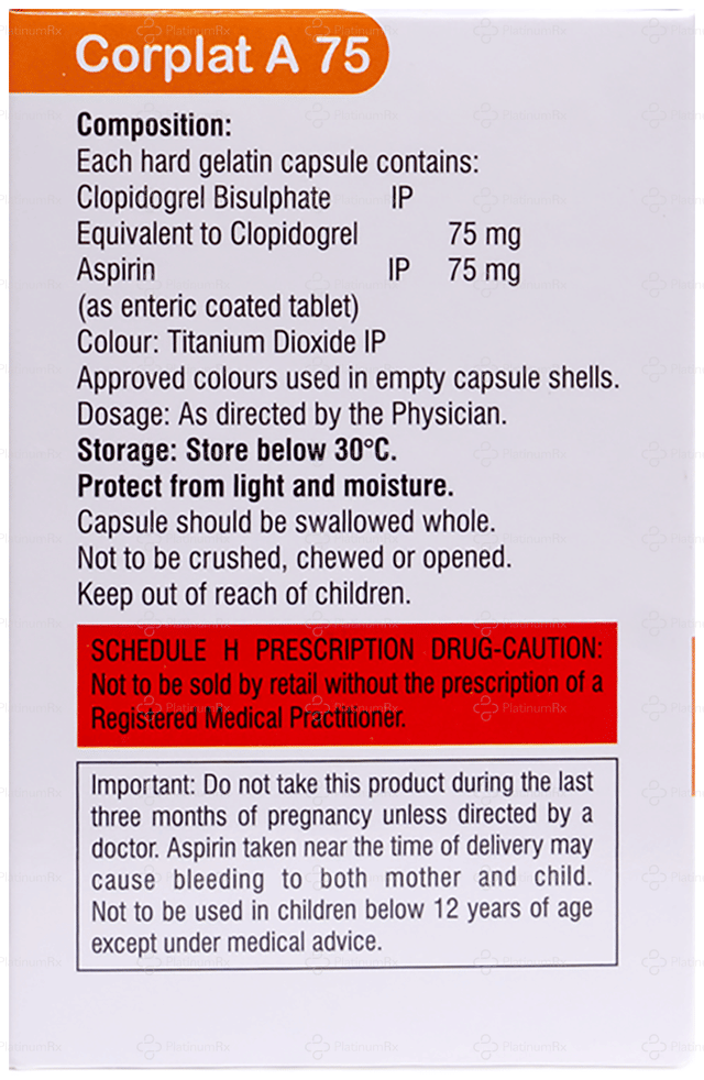 Corplat A 75/75mg Capsule 10s