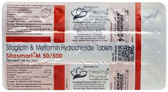 Sitasmart-M 50mg/500mg Tablet 15s