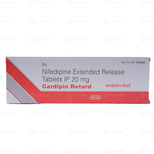 Cardipin Retard 20mg ER Tablet 10s
